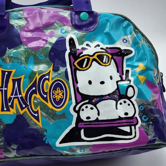 Sanrio Vintage 1996 Pochacco Transparent Beach Duffle Weekender Bag RARE HTF - Picture 16 of 16
